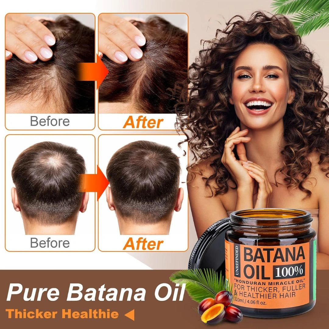 Batana oil being applied to hair and scalp